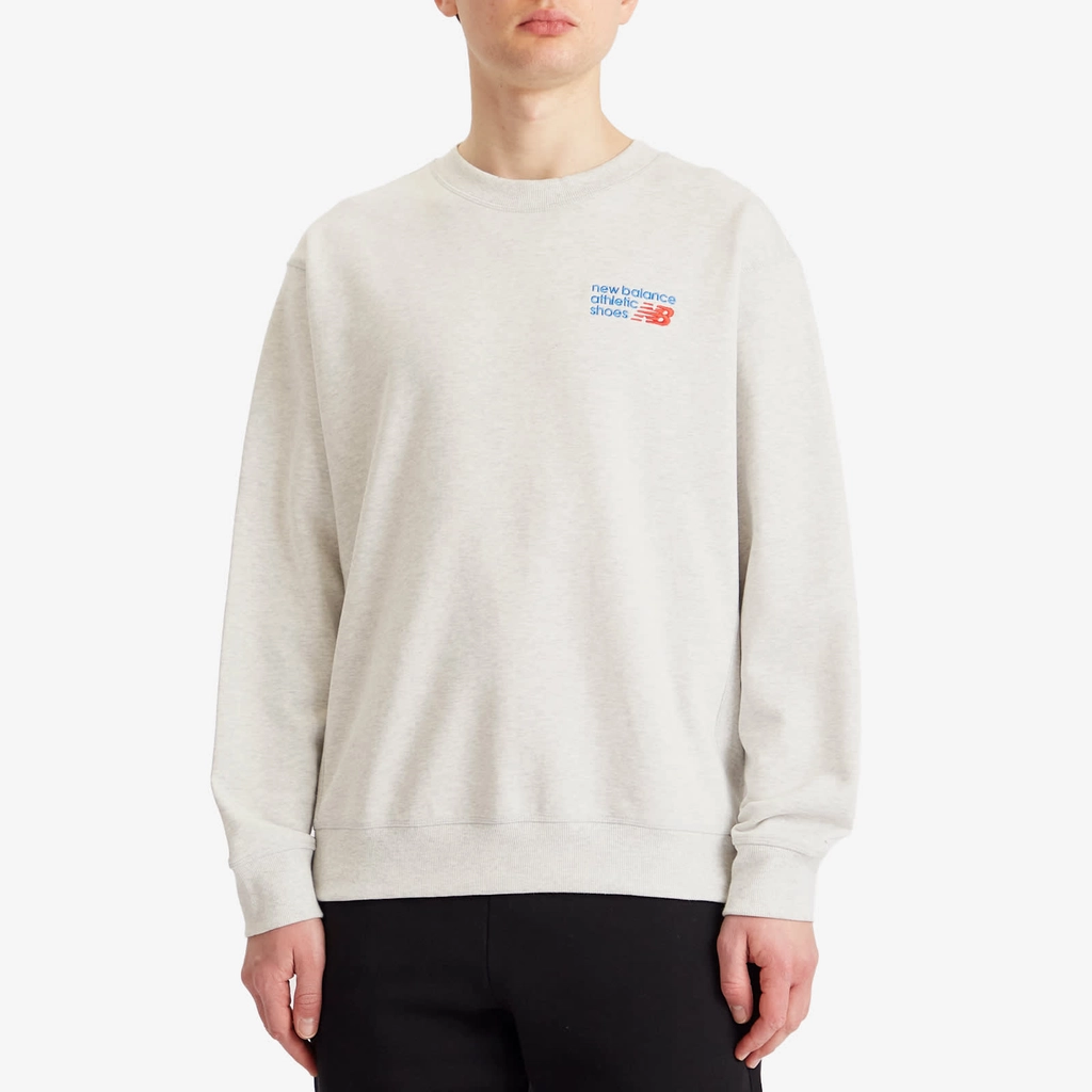New Balance Men's Athletics Relaxed Premium Crewneck Athletic Heather